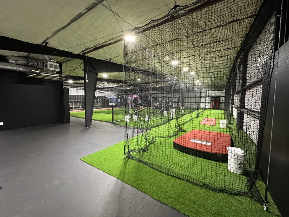 VIP batting cage lanes with professional lighting